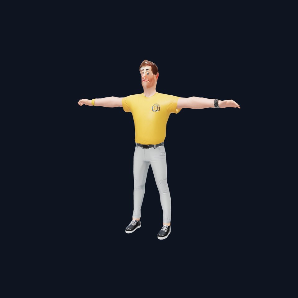 Cartoon Character Male Model Pack with Yellow Shirt